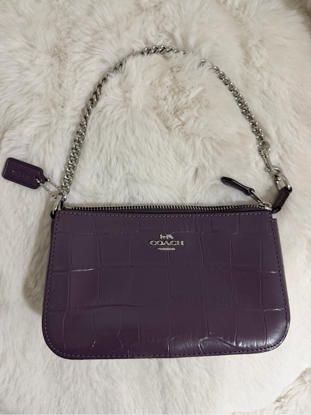 CN382 Crocodile Leather Nolita 19
Amethyst and silver hardware